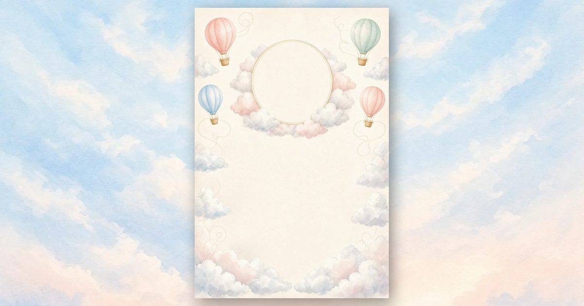 Up, Up & Away invitation design