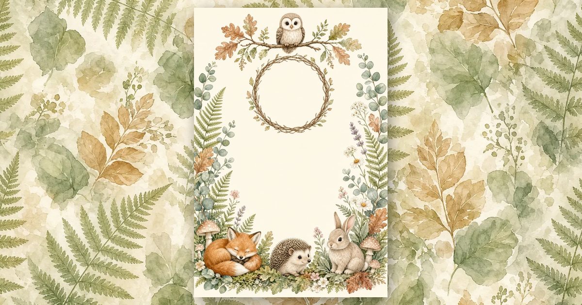 Woodland Friends invitation design