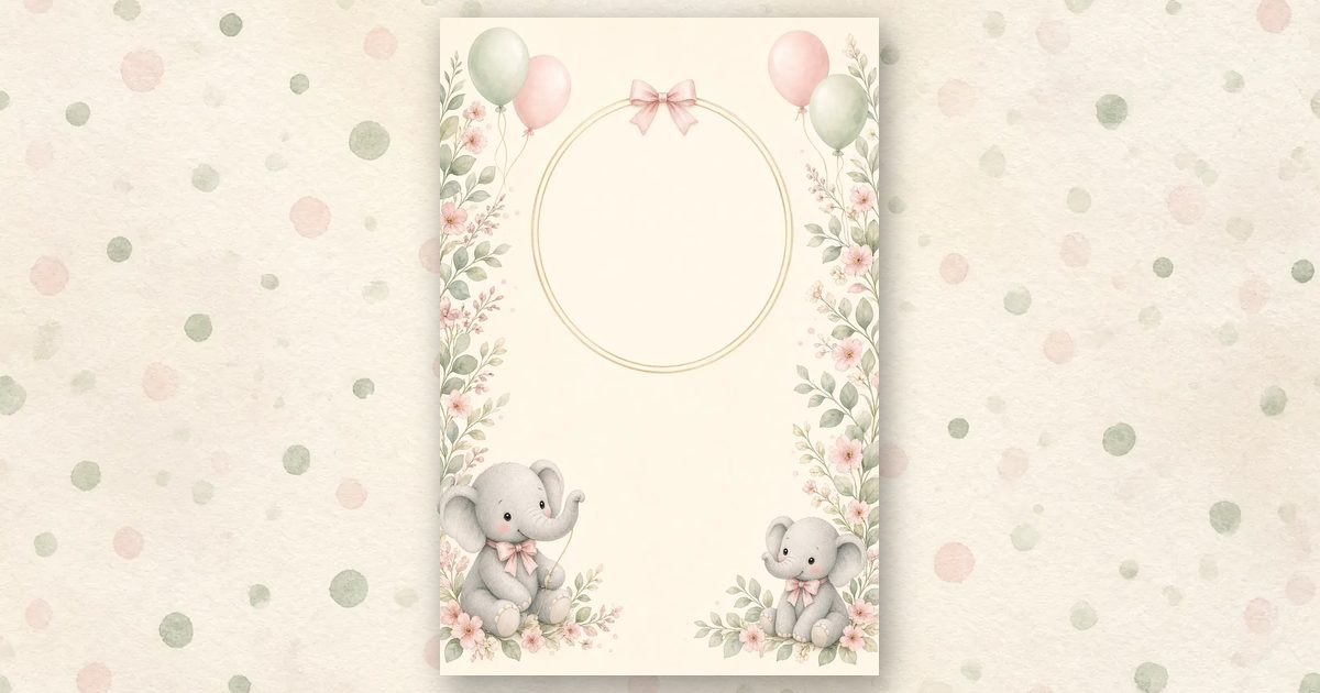 Little Elephant invitation design