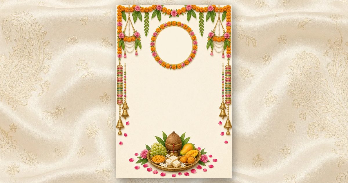 Godh Bharai Blossoms invitation design