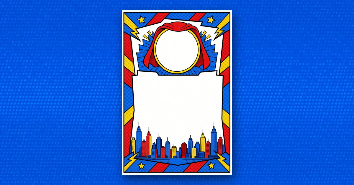 Superhero City invitation design