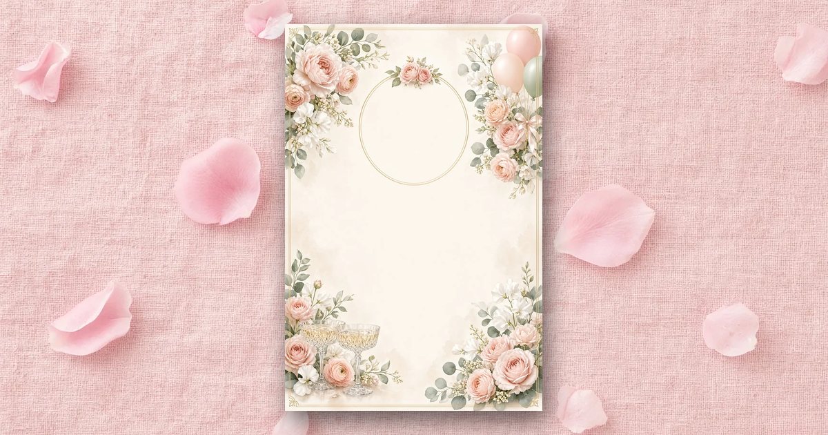 Champagne Garden Party invitation design