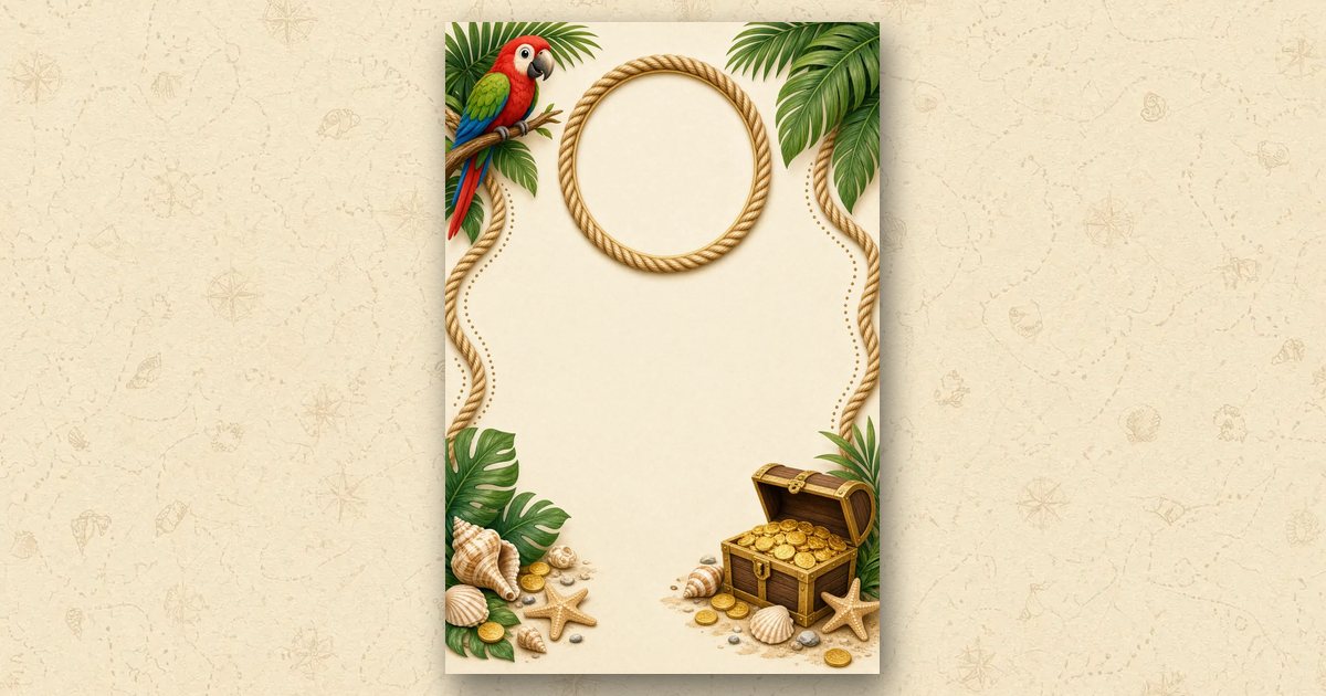 Pirate Treasure Island invitation design