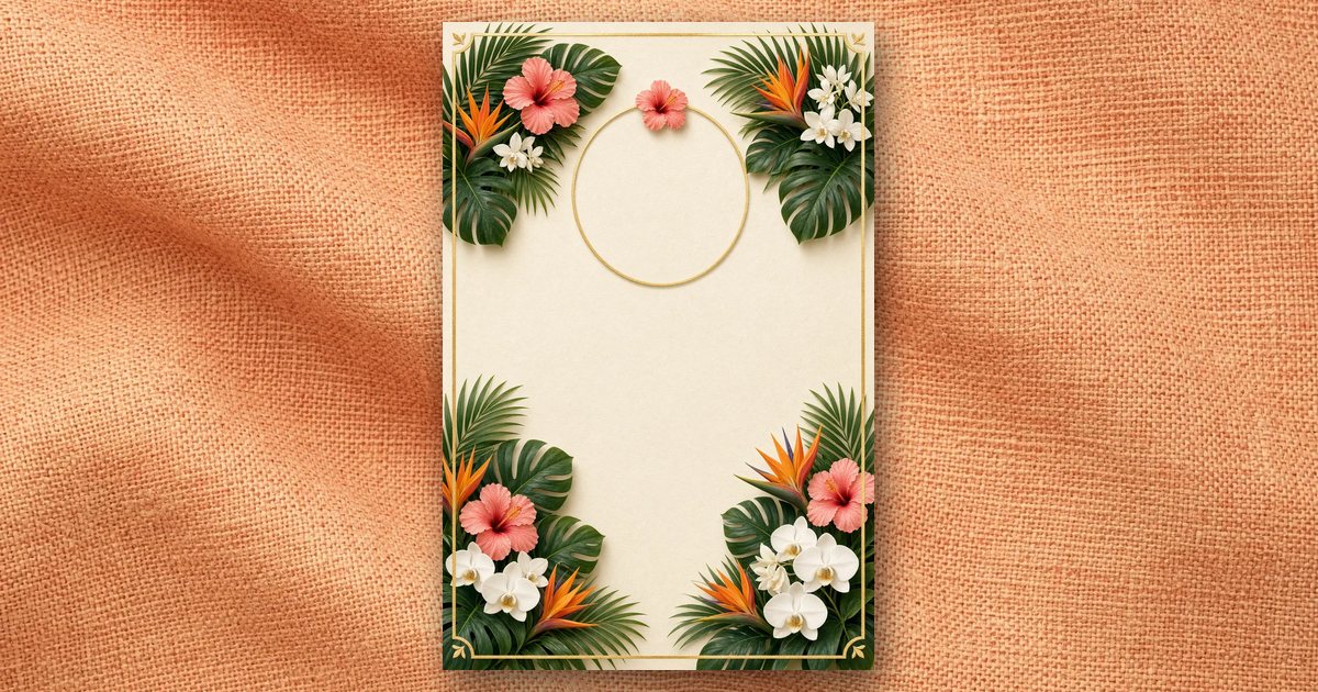 Tropical Sunset invitation design