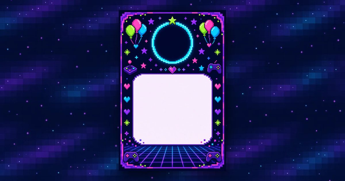 Level Up invitation design