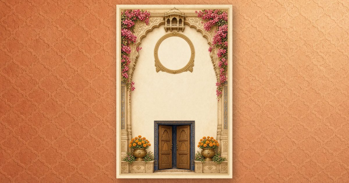 Haveli Courtyard invitation design