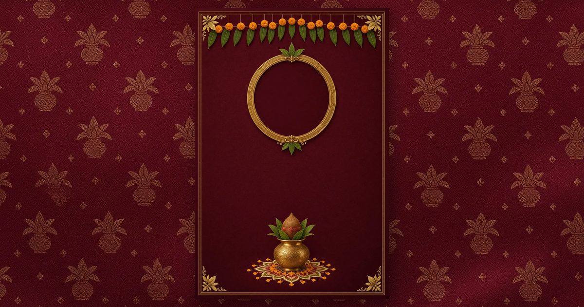 Kalash & Mango Leaves invitation design