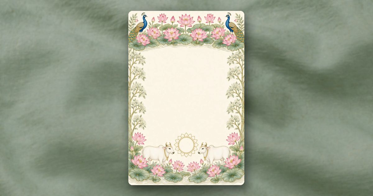 Pichwai Lotus invitation design