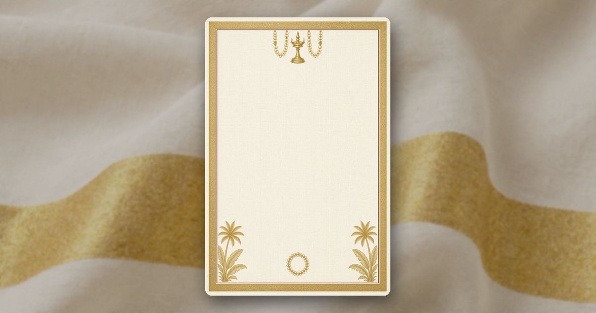 Kerala Kasavu invitation design