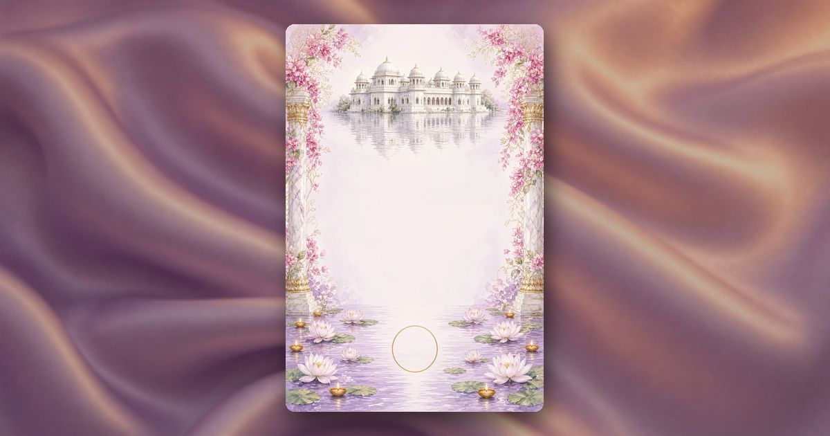 Lake Palace Dusk invitation design