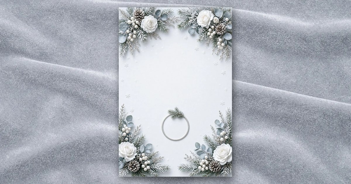 Frosted Pines invitation design
