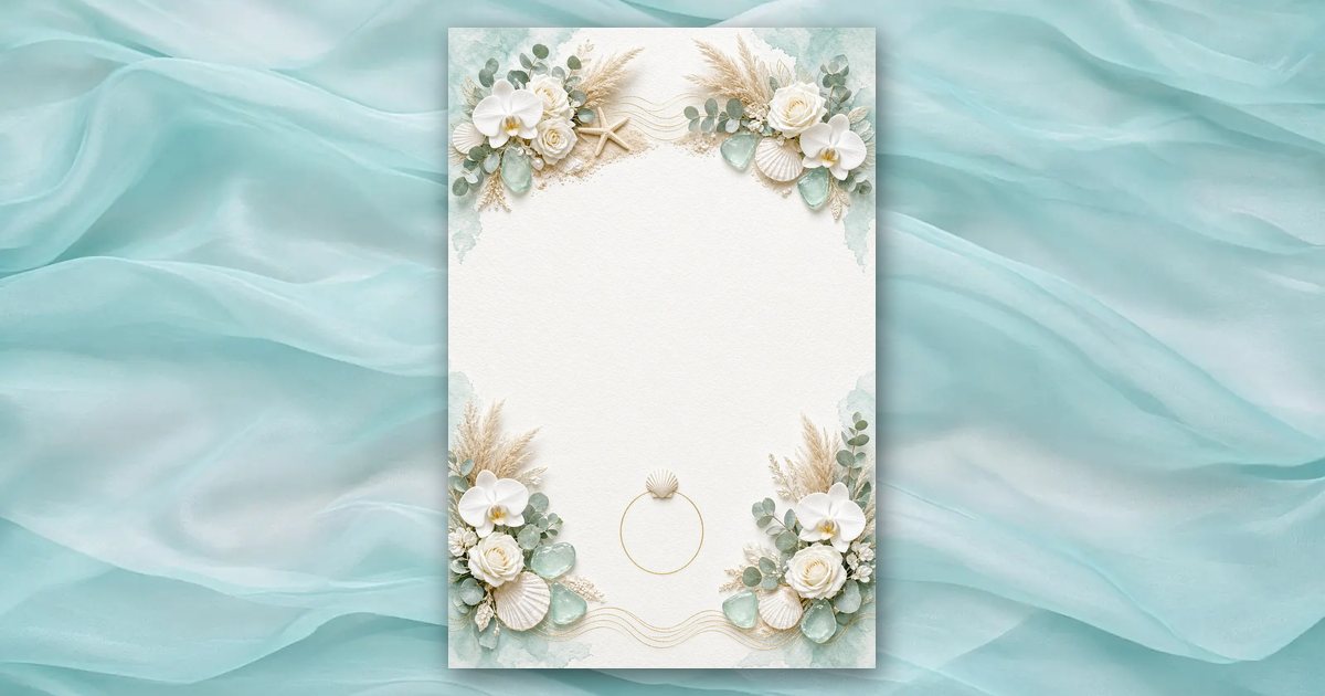 Sea Glass Shore invitation design