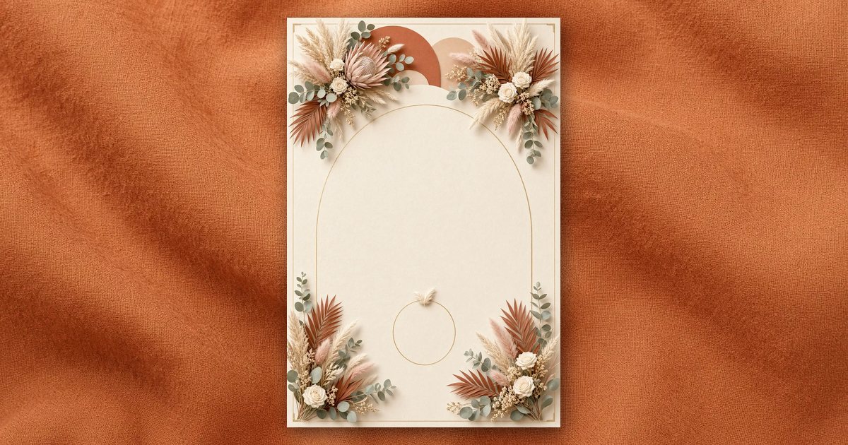 Desert Pampas invitation design