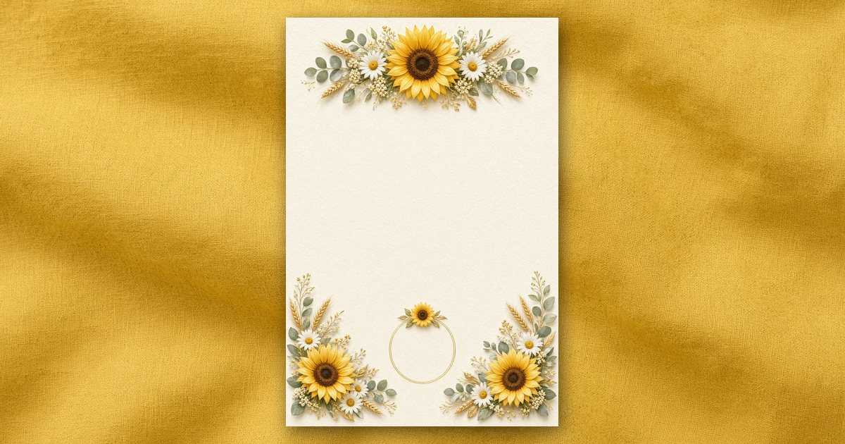 Sunflower Fields invitation design