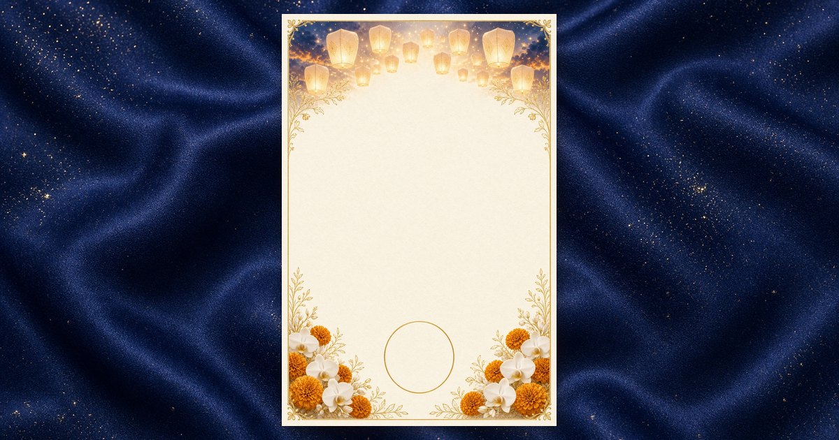 Sky Lantern Vows invitation design