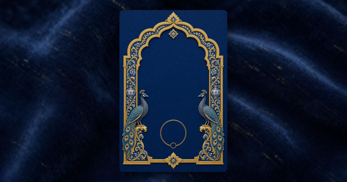 Sapphire Peacock invitation design